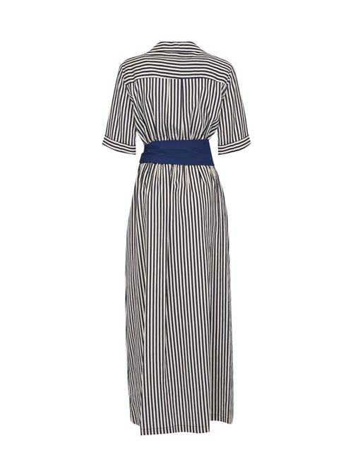 Abito chemisier in misto viscosa con fusciacca HANITA | H.V3789.4577200.BLU MARINE